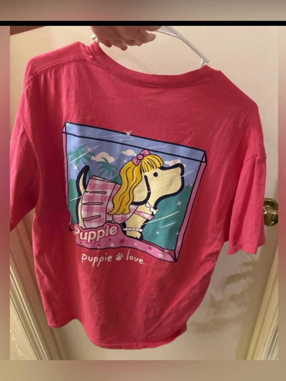 Puppie Love Barbie Dog Short Sleeve T-shirt LARGE